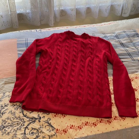 Candy Apple Red Talbots Cotton Sweater,Size S - Picture 7 of 8